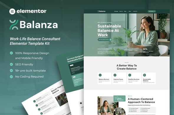 Download Balanza – Work-Life Balance Consultant Elementor Template Kit ...